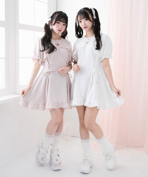 セール】サイドレースアップボレロドッキングスウェット
