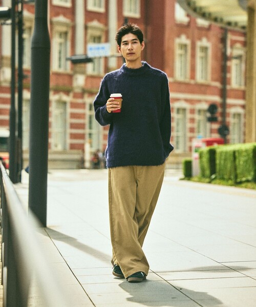 FREAK'S STORE（フリークスストア）の「限定展開 リラックスフィット クルーネック シャギーニット（ニット/セーター・メンズ・チャコールグレー/ブラック/ネイビー/ブラウン/レッド/オリーブ/サックスブルー・SMALL/MEDIUM/LARGE）」の20枚目の写真