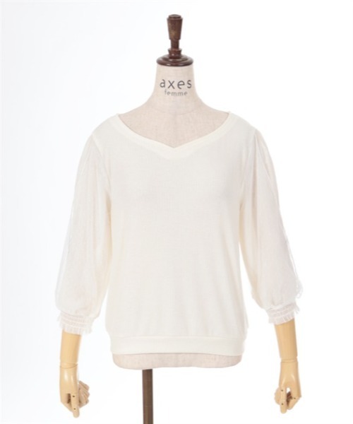 axes femme（アクシーズファム）の「フラワーブーケ刺繍プルオーバー（Tシャツ/カットソー・レディース・ブルー/キナリ/ブラウン・FREE）」の7枚目の写真