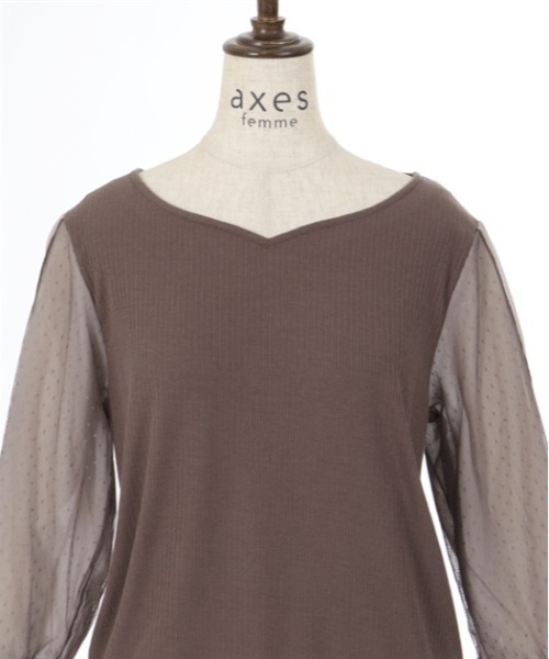 axes femme（アクシーズファム）の「フラワーブーケ刺繍プルオーバー（Tシャツ/カットソー・レディース・ブルー/キナリ/ブラウン・FREE）」の16枚目の写真