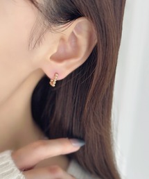 シンプルドットスクエアミニピアス/ステンレス