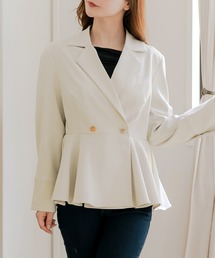 JULIA BOUTIQUE（ジュリアブティック）の「ダブルボタン ペプラムジャケットトップス（テーラードジャケット）」