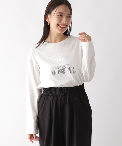 LEPSIM（レプシィム）の「箔プリントロンT　144351（Tシャツ/カットソー・レディース・グレー/オフホワイト/チャコールグレー/ホワイト・FREE）」の5枚目の写真