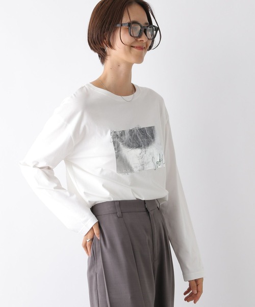 LEPSIM（レプシィム）の「箔プリントロンT　144351（Tシャツ/カットソー・レディース・グレー/オフホワイト/チャコールグレー/ホワイト・FREE）」の10枚目の写真