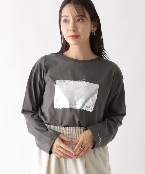 LEPSIM（レプシィム）の「箔プリントロンT　144351（Tシャツ/カットソー・レディース・グレー/オフホワイト/チャコールグレー/ホワイト・FREE）」の17枚目の写真