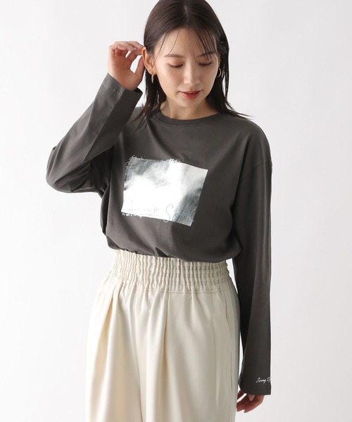 LEPSIM（レプシィム）の「箔プリントロンT　144351（Tシャツ/カットソー・レディース・グレー/オフホワイト/チャコールグレー/ホワイト・FREE）」の18枚目の写真