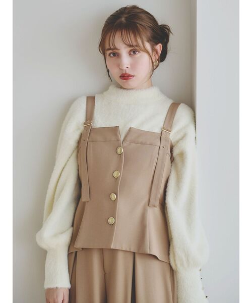 dazzlin（ダズリン）の「ベアキャミビスチェ（キャミソール・レディース・チャコールグレー/キャメル・FREE）」の3枚目の写真