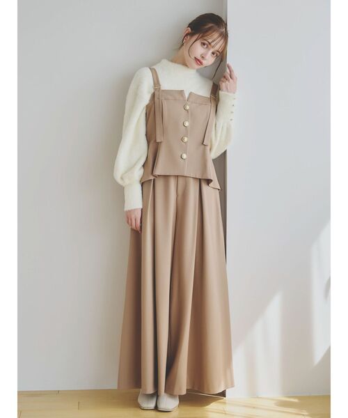 dazzlin（ダズリン）の「ベアキャミビスチェ（キャミソール・レディース・チャコールグレー/キャメル・FREE）」の5枚目の写真