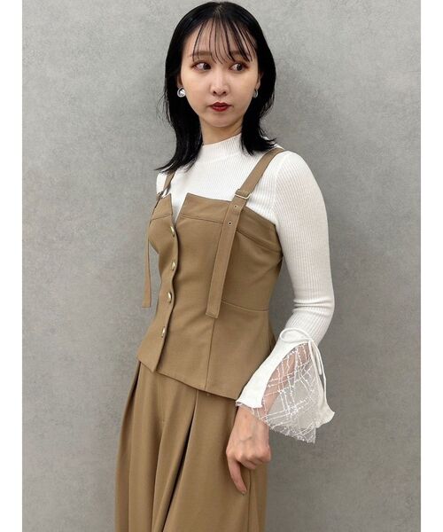 dazzlin（ダズリン）の「ベアキャミビスチェ（キャミソール・レディース・チャコールグレー/キャメル・FREE）」の7枚目の写真