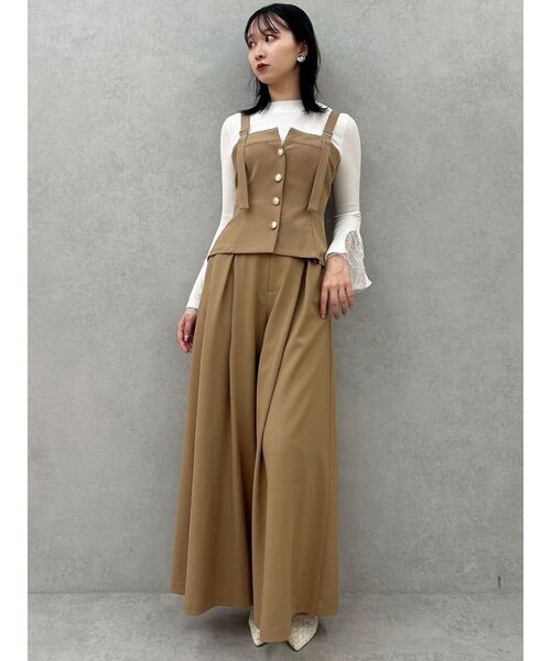 dazzlin（ダズリン）の「ベアキャミビスチェ（キャミソール・レディース・チャコールグレー/キャメル・FREE）」の8枚目の写真