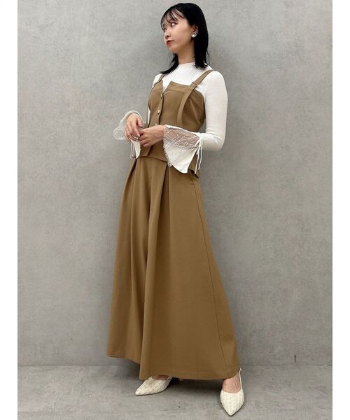 dazzlin（ダズリン）の「ベアキャミビスチェ（キャミソール・レディース・チャコールグレー/キャメル・FREE）」の9枚目の写真