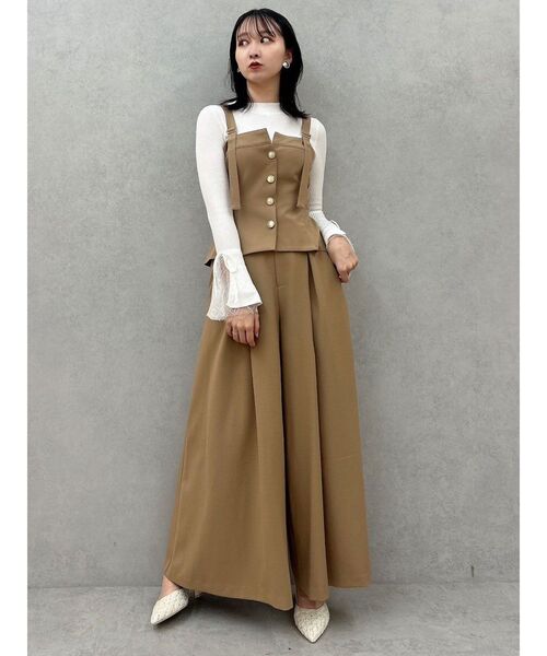 dazzlin（ダズリン）の「ベアキャミビスチェ（キャミソール・レディース・チャコールグレー/キャメル・FREE）」の10枚目の写真