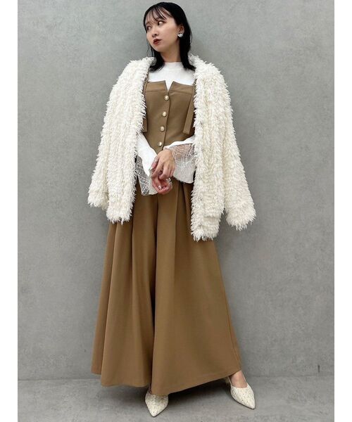 dazzlin（ダズリン）の「ベアキャミビスチェ（キャミソール・レディース・チャコールグレー/キャメル・FREE）」の11枚目の写真