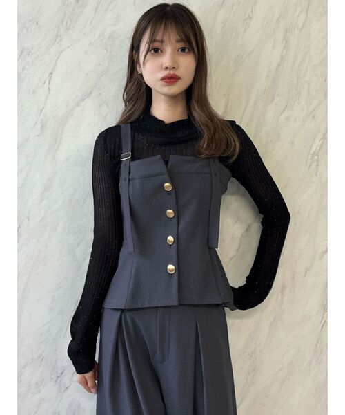 dazzlin（ダズリン）の「ベアキャミビスチェ（キャミソール・レディース・チャコールグレー/キャメル・FREE）」の13枚目の写真