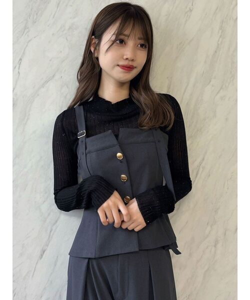 dazzlin（ダズリン）の「ベアキャミビスチェ（キャミソール・レディース・チャコールグレー/キャメル・FREE）」の14枚目の写真