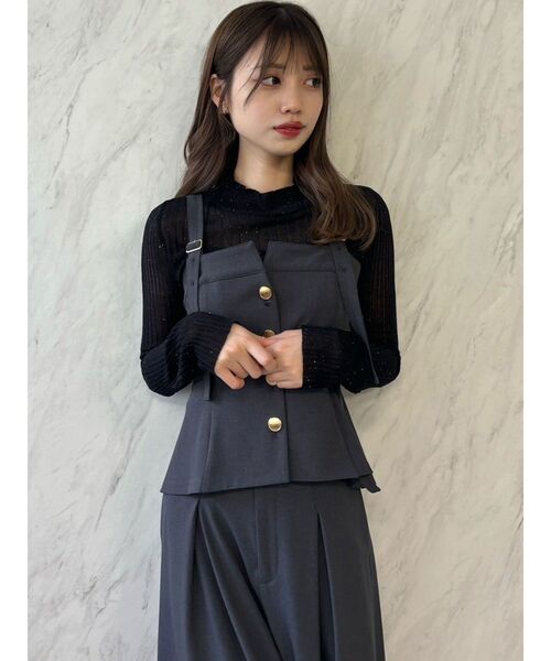 dazzlin（ダズリン）の「ベアキャミビスチェ（キャミソール・レディース・チャコールグレー/キャメル・FREE）」の15枚目の写真