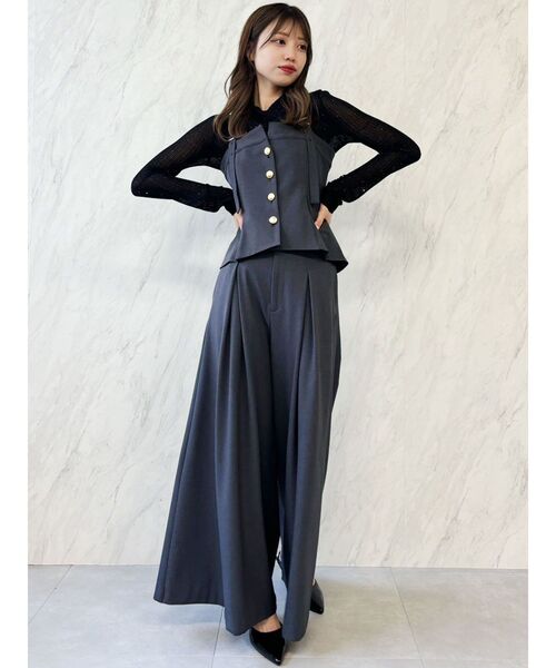 dazzlin（ダズリン）の「ベアキャミビスチェ（キャミソール・レディース・チャコールグレー/キャメル・FREE）」の19枚目の写真