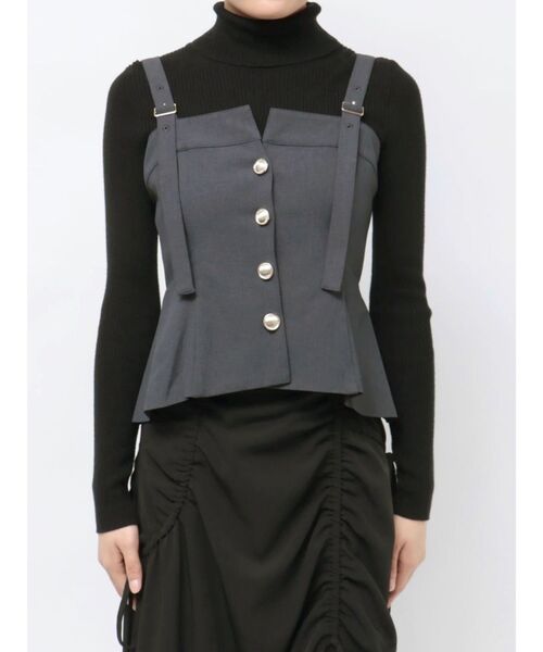 dazzlin（ダズリン）の「ベアキャミビスチェ（キャミソール・レディース・チャコールグレー/キャメル・FREE）」の20枚目の写真