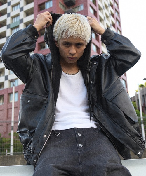 セール】VINTAGE LIKE ARTIFICIAL GRAIN BLOUSON/ヴィンテージライク合