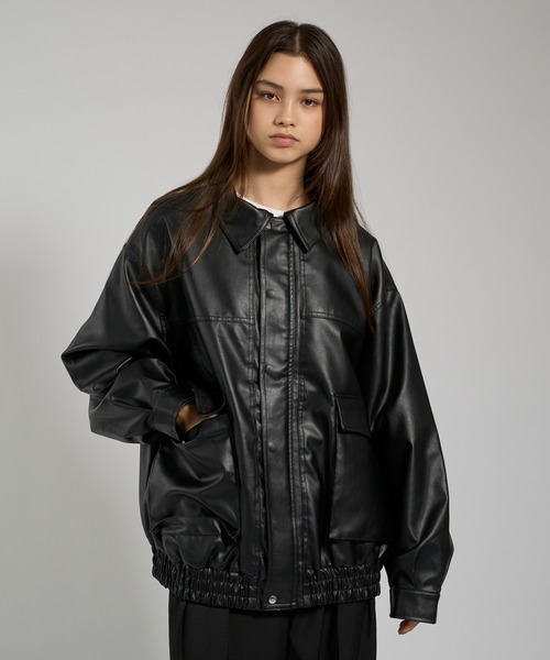 セール】VINTAGE LIKE ARTIFICIAL GRAIN BLOUSON/ヴィンテージライク合