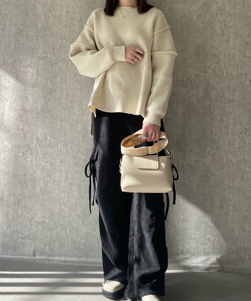H.TOKYO(エイチトウキョウ)の「H.TOKYO × mimi / サイドリボン カーゴパンツ(カーゴパンツ・レディース・モカ/ブラック/ベージュ・FREE)」の5枚目の写真