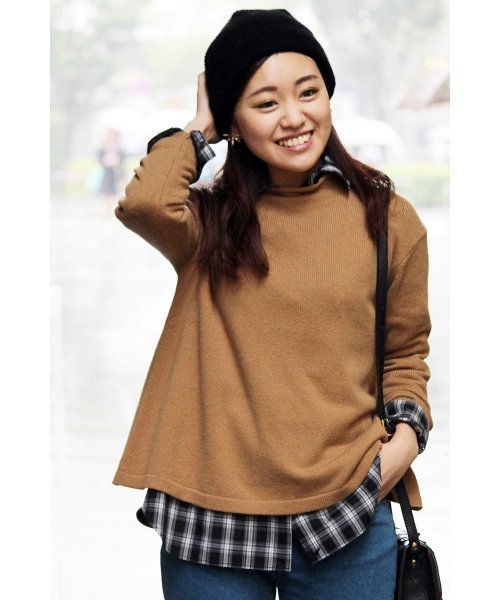 La TOTALITE（ラトータリテ）の「カシミヤコン テントラインプルオーバー◆（ニット/セーター・レディース・グレー/ブラック/ブラウン・FREE）」の3枚目の写真