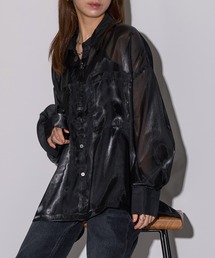 MAISON BREEZE reveur | 【MAISON BREEZE reveur】ラメオーガンジーポケットオーバーシャツ DTK(シャツ/ブラウス)