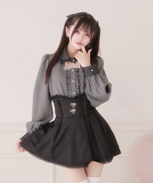 千鳥チェックブラウス/地雷系 量産型（シャツ/ブラウス）｜Pal elfy