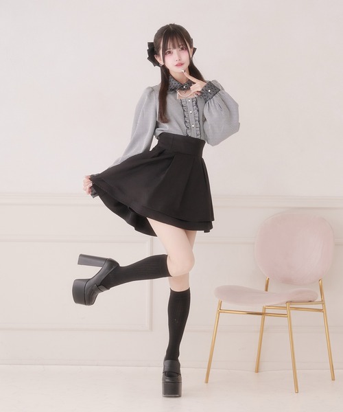 千鳥チェックブラウス/地雷系 量産型（シャツ/ブラウス）｜Pal elfy