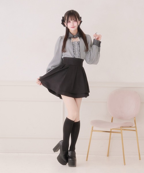 Pal elfy（パルエルフィー）の「千鳥チェックブラウス/地雷系 量産型（シャツ/ブラウス・レディース・ブラック系その他/ブラック・フリー）」の10枚目の写真