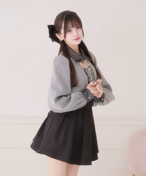 Pal elfy（パルエルフィー）の「千鳥チェックブラウス/地雷系 量産型（シャツ/ブラウス・レディース・ブラック系その他/ブラック・フリー）」の15枚目の写真