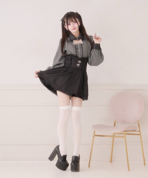 Pal elfy（パルエルフィー）の「千鳥チェックブラウス/地雷系 量産型（シャツ/ブラウス・レディース・ブラック系その他/ブラック・フリー）」の6枚目の写真