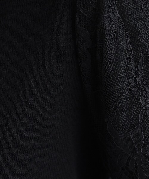 DRESKIP(ドレスキップ)の「◆【高レビュー/S-LL】大人可愛い お袖レースドッキングニット(ニット/セーター・レディース・グレー/ブルー/ブラック/ライトベージュ・01/02/03/04)」の6枚目の写真