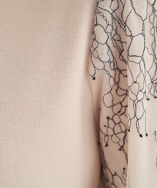 DRESKIP(ドレスキップ)の「◆【高レビュー/S-LL】大人可愛い お袖レースドッキングニット(ニット/セーター・レディース・グレー/ブルー/ブラック/ライトベージュ・01/02/03/04)」の10枚目の写真