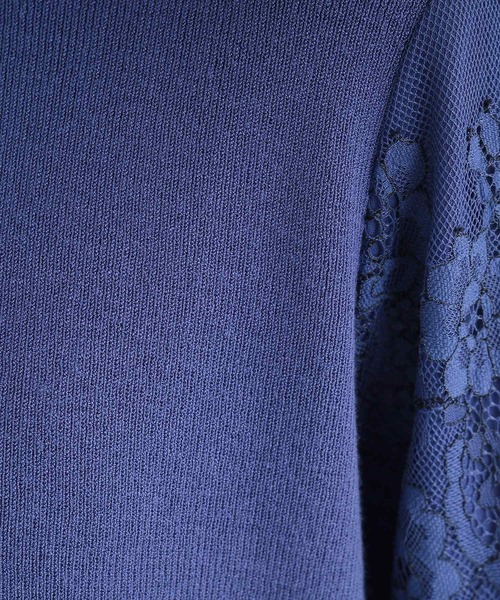 DRESKIP(ドレスキップ)の「◆【高レビュー/S-LL】大人可愛い お袖レースドッキングニット(ニット/セーター・レディース・グレー/ブルー/ブラック/ライトベージュ・01/02/03/04)」の11枚目の写真