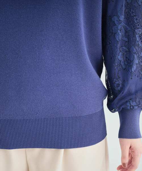 DRESKIP(ドレスキップ)の「◆【高レビュー/S-LL】大人可愛い お袖レースドッキングニット(ニット/セーター・レディース・グレー/ブルー/ブラック/ライトベージュ・01/02/03/04)」の17枚目の写真