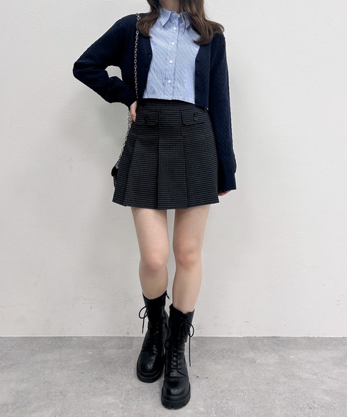 Heather（ヘザー）の「【POLO BCS(ポロ・ビーシーエス)】ケーブルVネックカーディガン　148970（カーディガン/ボレロ・レディース・ピンク/ネイビー/アイボリー・FREE）」の7枚目の写真