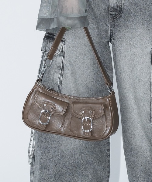 17HR（セブンティーンアワーズ）の「2wayダブルポケットバッグ（ショルダーバッグ・レディース・シルバー/ブラック/ブラウン・FREE）」の3枚目の写真