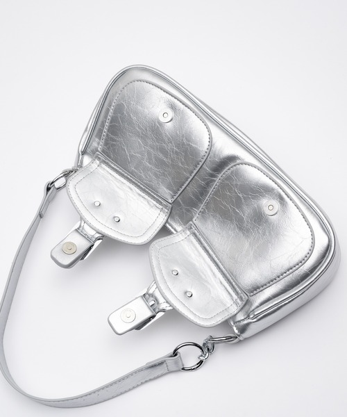 17HR（セブンティーンアワーズ）の「2wayダブルポケットバッグ（ショルダーバッグ・レディース・シルバー/ブラック/ブラウン・FREE）」の15枚目の写真