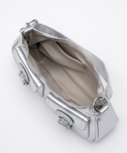 17HR（セブンティーンアワーズ）の「2wayダブルポケットバッグ（ショルダーバッグ・レディース・シルバー/ブラック/ブラウン・FREE）」の16枚目の写真