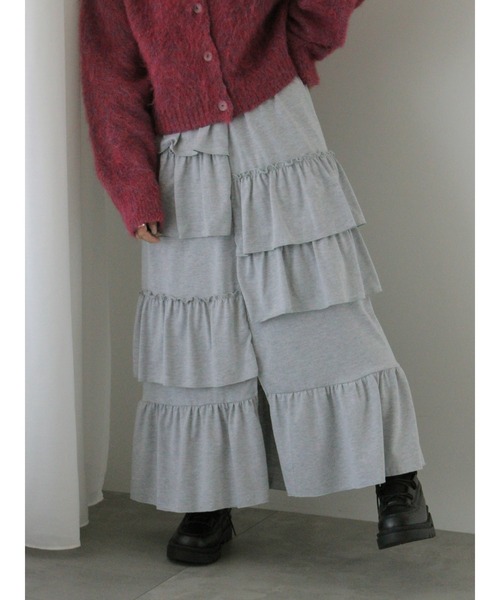 ehka sopo（エヘカソポ）の「ランダムティアードスカート（スカート・レディース・ブラック/グレー/モカ・F）」の3枚目の写真