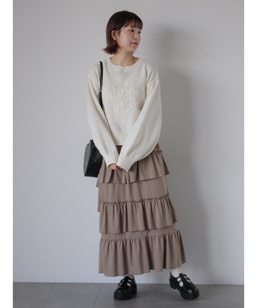 ehka sopo（エヘカソポ）の「ランダムティアードスカート（スカート・レディース・ブラック/グレー/モカ・F）」の7枚目の写真