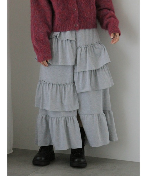 ehka sopo（エヘカソポ）の「ランダムティアードスカート（スカート・レディース・ブラック/グレー/モカ・F）」の10枚目の写真