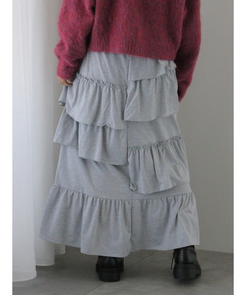 ehka sopo（エヘカソポ）の「ランダムティアードスカート（スカート・レディース・ブラック/グレー/モカ・F）」の11枚目の写真
