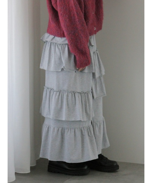 ehka sopo（エヘカソポ）の「ランダムティアードスカート（スカート・レディース・ブラック/グレー/モカ・F）」の12枚目の写真