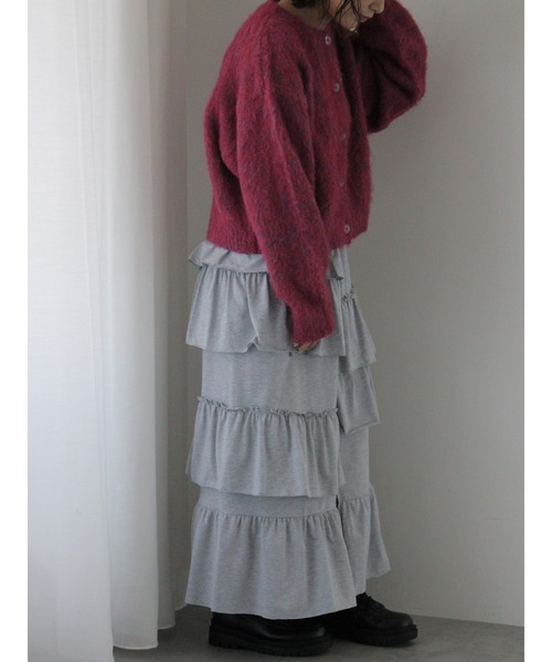 ehka sopo（エヘカソポ）の「ランダムティアードスカート（スカート・レディース・ブラック/グレー/モカ・F）」の15枚目の写真