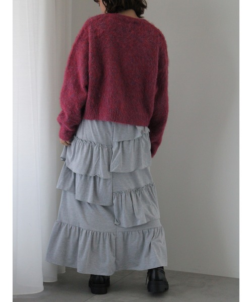 ehka sopo（エヘカソポ）の「ランダムティアードスカート（スカート・レディース・ブラック/グレー/モカ・F）」の16枚目の写真