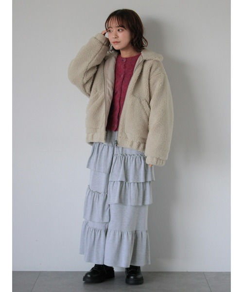 ehka sopo（エヘカソポ）の「ランダムティアードスカート（スカート・レディース・ブラック/グレー/モカ・F）」の17枚目の写真