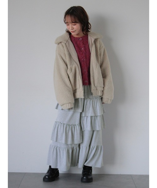 ehka sopo（エヘカソポ）の「ランダムティアードスカート（スカート・レディース・ブラック/グレー/モカ・F）」の18枚目の写真