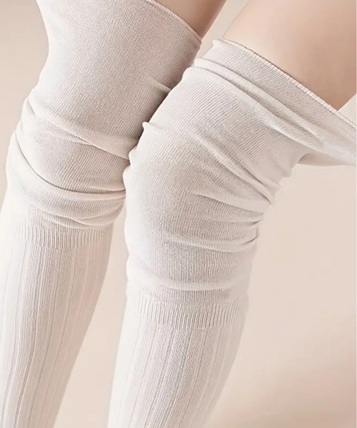 NOLITA LABORATORY（ノリータラボラトリー）の「【 NOLITA / ノリータ 】くしゅくしゅ オーバーニーハイ ソックス 靴下（ソックス/靴下・レディース・ブラック/グレー/ホワイト/ブラウン/アイボリー/ライトグレー/ベージュ・FREE）」の15枚目の写真